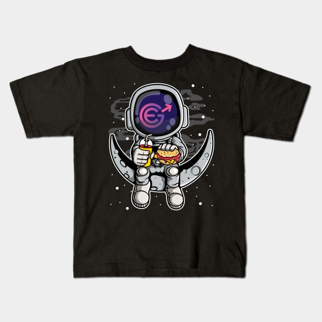 Astronaut Fastfood Evergrow Crypto EGC Coin To The Moon Crypto Token Cryptocurrency Wallet Birthday Gift For Men Women Kids Kids T-Shirt by Thingking About